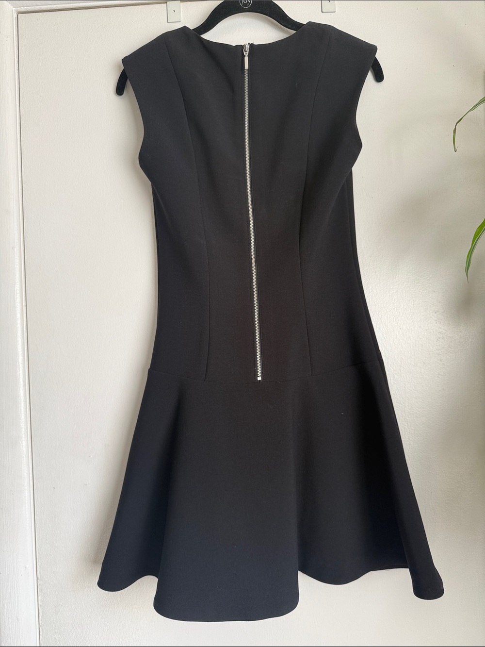 H&M Black Sleeveless Fit Flare Mini Dress goth LBD edgy skater mini NWT - Picture 4 of 11